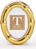 Gold Faux Bamboo Photo Frame - Oval 2 1/2" x 3 1/2" Home Decor Two's Company