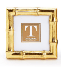 Gold Faux Bamboo Photo Frame - Square 3" Home Decor Two's Company