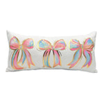 Gold Foil Colorful Bows Pillow Textiles Rachel Brooks Design, LLC