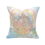 Gold Foil Noah's Ark with Pink Bow Pillow Textiles Rachel Brooks Design, LLC