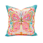 Gold Foil Tropical Kaleidoscope Butterfly Pillow Textiles Rachel Brooks Design, LLC