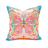Gold Foil Tropical Kaleidoscope Butterfly Pillow Textiles Rachel Brooks Design, LLC