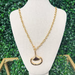Gold Horsebit Pendant Necklace - Sugar Babies Children's Boutique/Meg's Shoppe