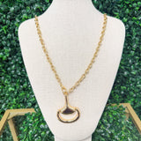 Gold Horsebit Pendant Necklace - Sugar Babies Children's Boutique/Meg's Shoppe