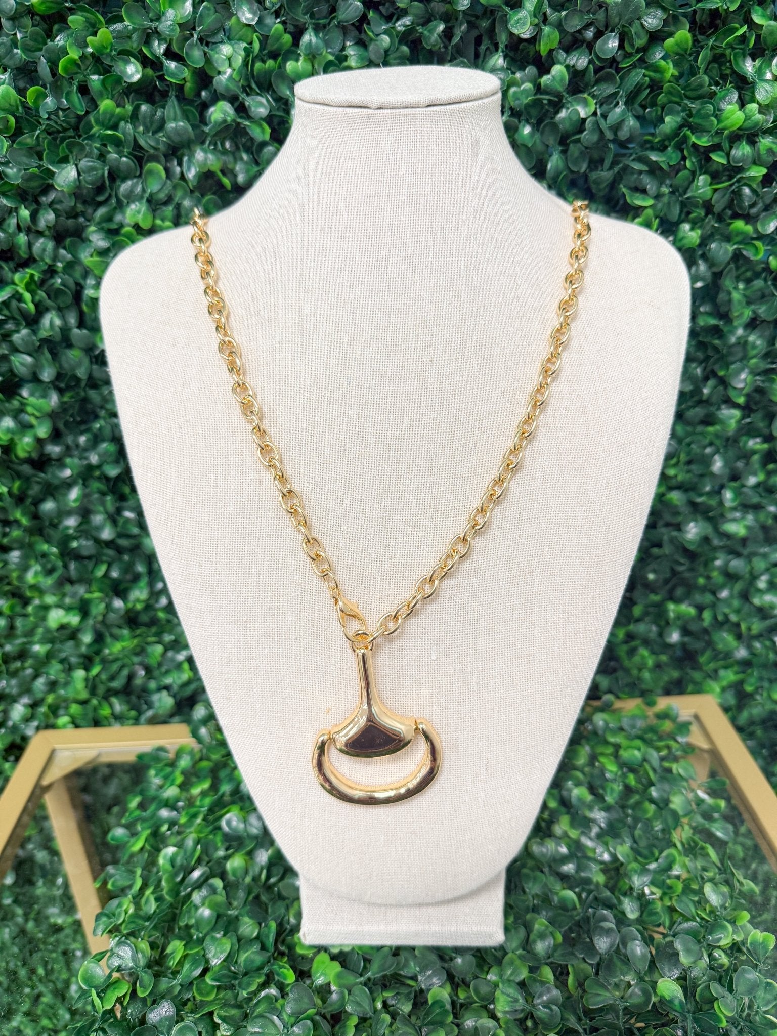 Gold Horsebit Pendant Necklace - Sugar Babies Children's Boutique/Meg's Shoppe