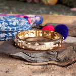 Gold-Tone Eternity Stretch Bangle – Wide - Clear Crystal Bracelets PennyLine inc