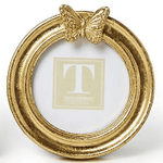 Golden Butterfly Round Frame Home Decor Two's Company