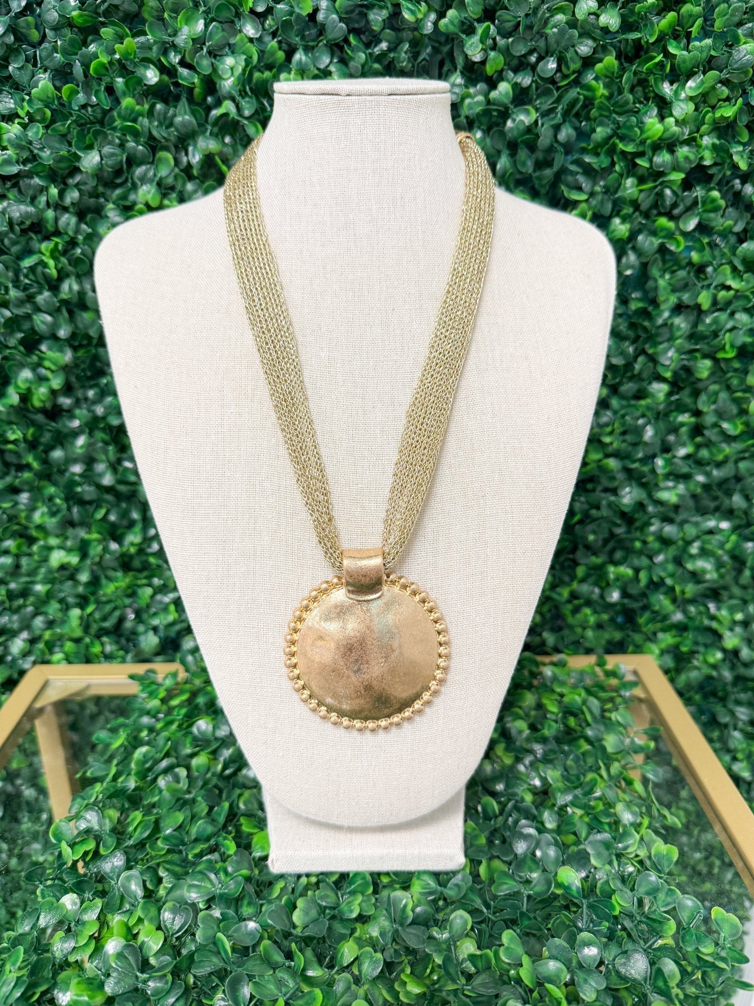 Golden Echo Medallion Necklace - Sugar Babies Children's Boutique/Meg's Shoppe