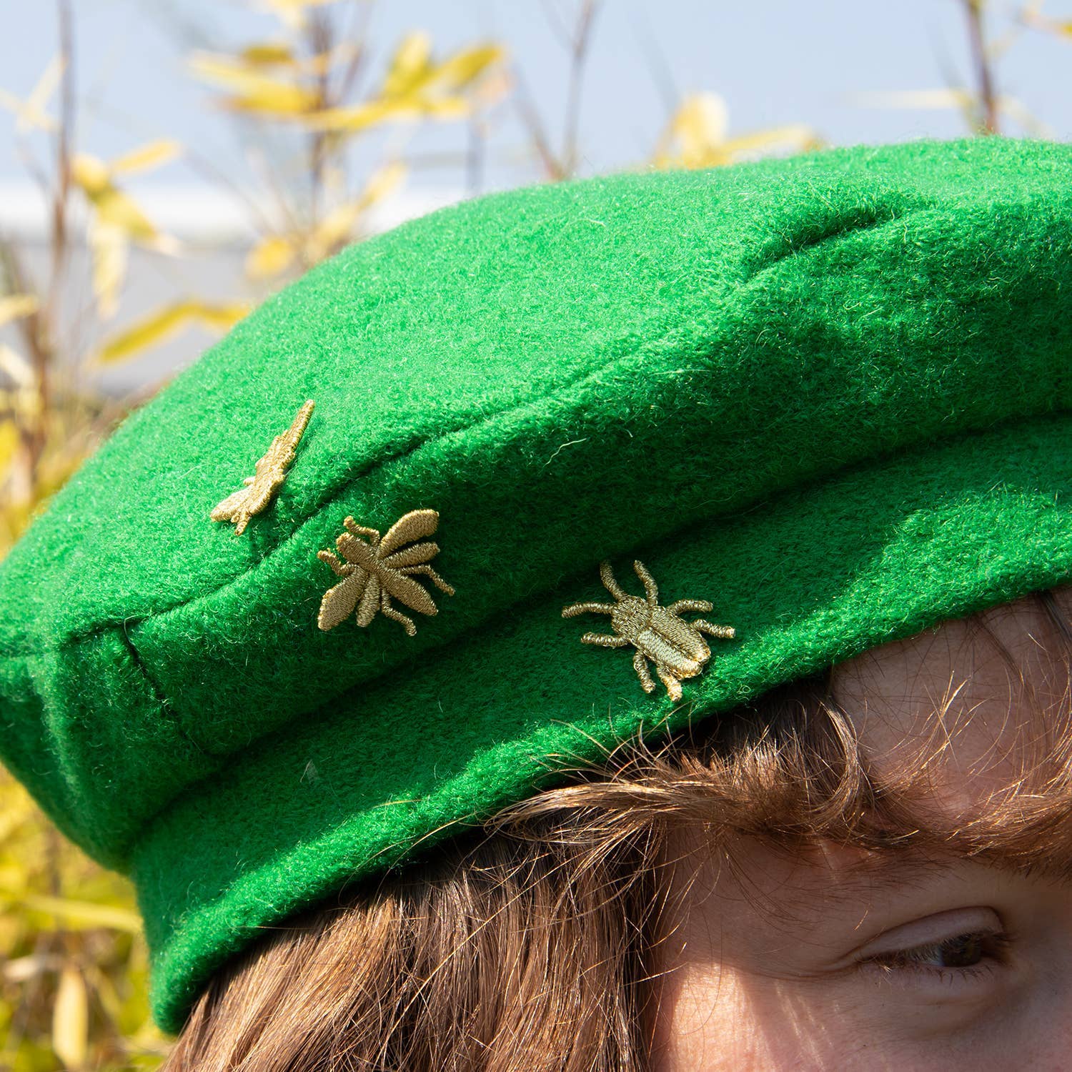 Golden Embroidered Brooches - 3 little Bugs Misc Accessories Botanopia USA - gifts , decor and cards for plant lovers