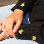 Golden Embroidered Brooches - 3 little Bugs Misc Accessories Botanopia USA - gifts , decor and cards for plant lovers