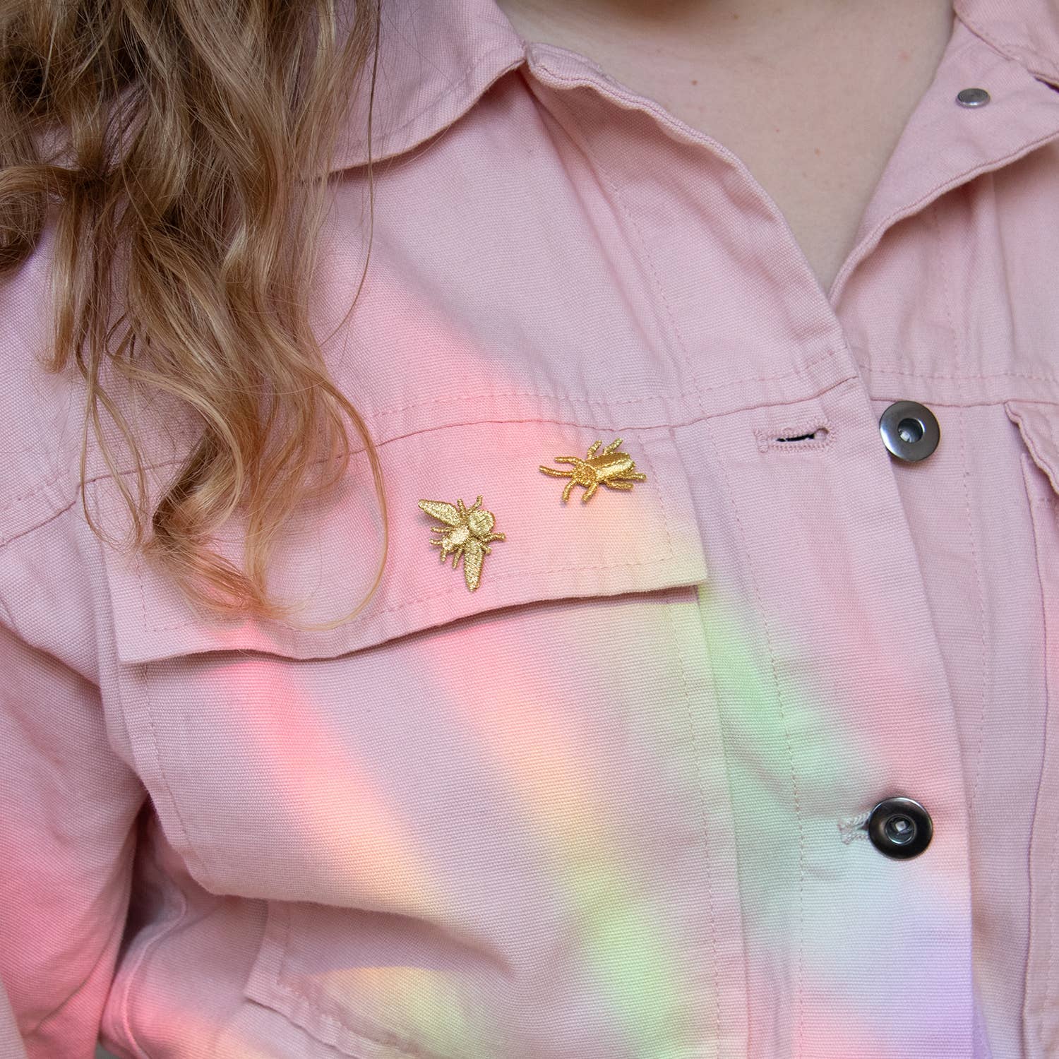 Golden Embroidered Brooches - 3 little Bugs Misc Accessories Botanopia USA - gifts , decor and cards for plant lovers