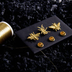 Golden Embroidered Brooches - 3 little Bugs Misc Accessories Botanopia USA - gifts , decor and cards for plant lovers