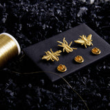 Golden Embroidered Brooches - 3 little Bugs Misc Accessories Botanopia USA - gifts , decor and cards for plant lovers