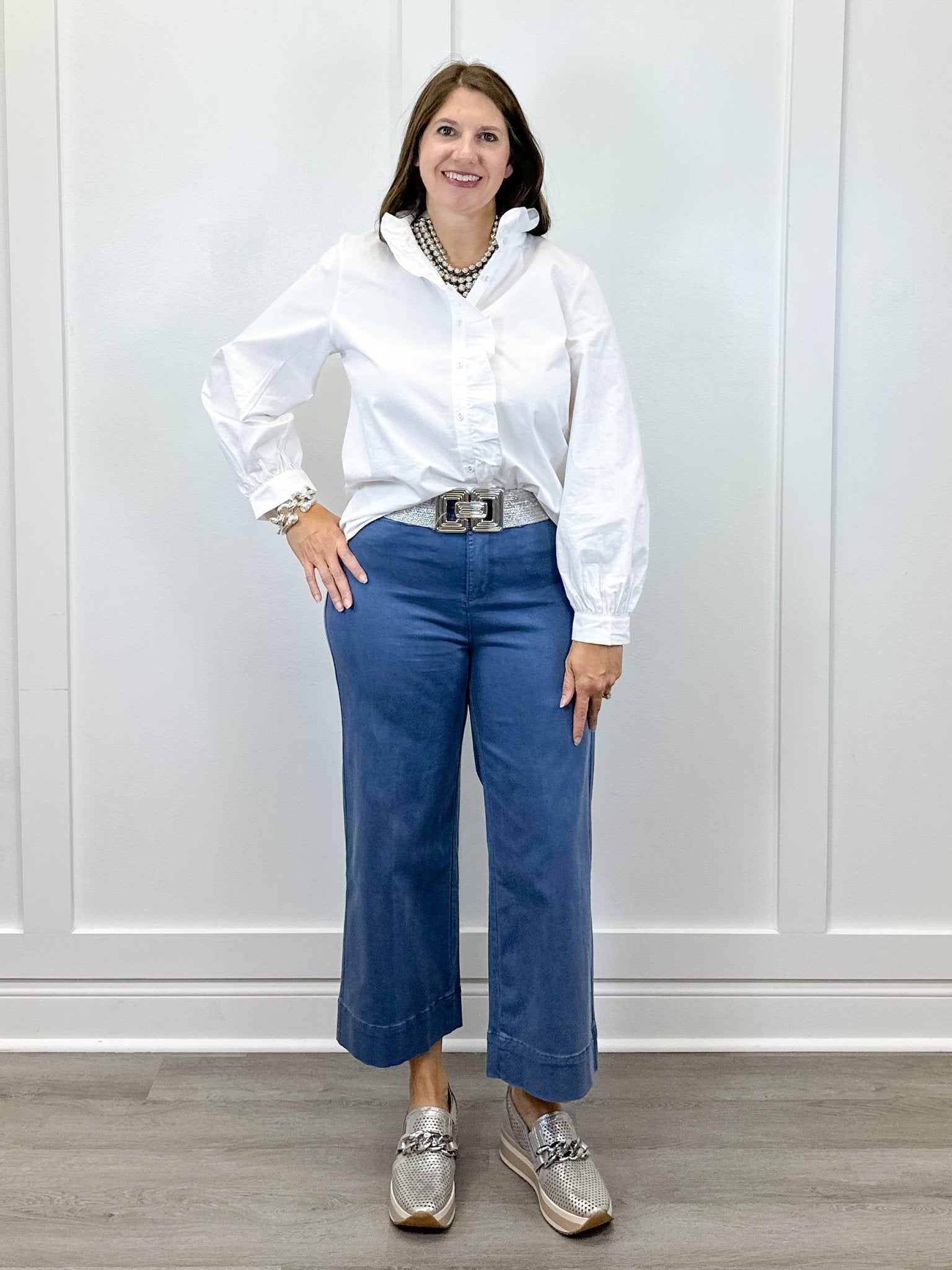 Graceful Frills Blouse - Off White Tops Jodifl