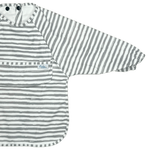 Grayson Long Sleeve Bib - Brush Stripes - Cloud Gray Baby Accessories Calla & Friends