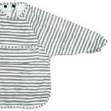 Grayson Long Sleeve Bib - Brush Stripes - Cloud Gray Baby Accessories Calla & Friends