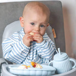 Grayson Long Sleeve Bib - Brush Stripes - Petal Pink Baby Accessories Calla & Friends