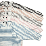 Grayson Long Sleeve Bib - Brush Stripes - Powder Blue Baby Accessories Calla & Friends