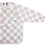 Grayson Long Sleeve Bib - Checkered - Petal Pink Baby Accessories Calla & Friends