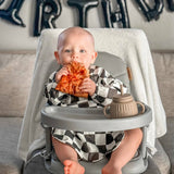 Grayson Long Sleeve Bib - Checkered - Petal Pink Baby Accessories Calla & Friends