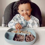 Grayson Long Sleeve Bib - Checkered - Petal Pink Baby Accessories Calla & Friends
