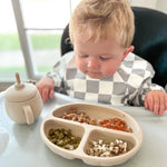 Grayson Long Sleeve Bib - Checkered - Pine Green Baby Accessories Calla & Friends