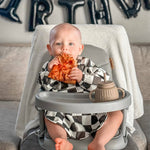 Grayson Long Sleeve Bib - Checkered - Pine Green Baby Accessories Calla & Friends