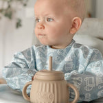 Grayson Long Sleeve Bib - Construction- Powder Blue Baby Accessories Calla & Friends
