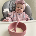 Grayson Long Sleeve Bib - Dinos - Petal Pink Baby Accessories Calla & Friends