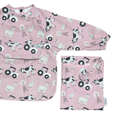 Grayson Long Sleeve Bib - Farm - Petal Pink Baby Accessories Calla & Friends
