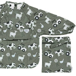 Grayson Long Sleeve Bib - Farm - Pine Green Baby Accessories Calla & Friends
