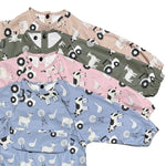 Grayson Long Sleeve Bib - Farm - Powder Blue Baby Accessories Calla & Friends