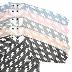 Grayson Long Sleeve Bib - Lightning Bolts - Pine Green Baby Accessories Calla & Friends