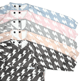 Grayson Long Sleeve Bib - Lightning Bolts - Pine Green Baby Accessories Calla & Friends