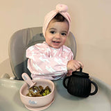 Grayson Long Sleeve Bib - Lightning Bolts - Pine Green Baby Accessories Calla & Friends