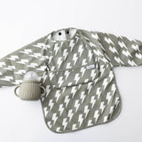 Grayson Long Sleeve Bib - Lightning Bolts - Pine Green Baby Accessories Calla & Friends