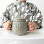Grayson Long Sleeve Bib - Lightning Bolts - Powder Blue Baby Accessories Calla & Friends