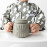 Grayson Long Sleeve Bib - Lightning Bolts - Powder Blue Baby Accessories Calla & Friends
