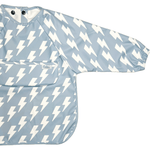 Grayson Long Sleeve Bib - Lightning Bolts - Powder Blue Baby Accessories Calla & Friends