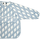 Grayson Long Sleeve Bib - Lightning Bolts - Powder Blue Baby Accessories Calla & Friends