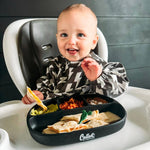 Grayson Long Sleeve Bib - Lightning Bolts - Powder Blue Baby Accessories Calla & Friends