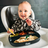 Grayson Long Sleeve Bib - Lightning Bolts - Powder Blue Baby Accessories Calla & Friends