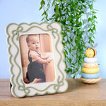 Green Scalloped Photo Frame Home Decor Primitives by Kathy
