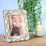 Green Scalloped Photo Frame Home Decor Primitives by Kathy