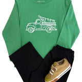 Green Truck w/ Tree LS T-Shirt Boys Tees Mustard & Ketchup