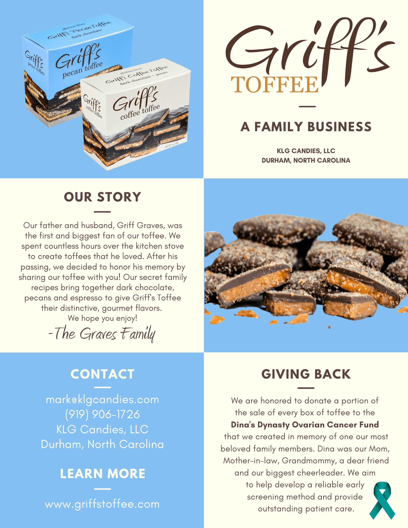 Griff's Pecan Toffee - 2oz Dark Chocolate Toffee Impulse Griff's Toffee