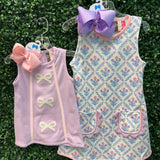 Hadley Bow A-Line Dress - Lavender Girls Occasion Dresses Banana Split
