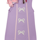 Hadley Bow A-Line Dress - Lavender Girls Occasion Dresses Banana Split