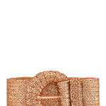 Half Circle Buckle Metallic Straw Belt - Rose Gold Misc Accessories ANB Fashion