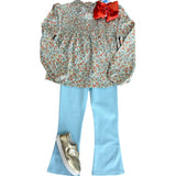 Kick Flare Leggings - Sky Girls Pants + Leggings Little English
